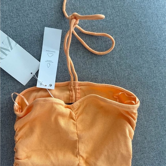 Zara Apricot Ribbed Top - Picture 2 of 3